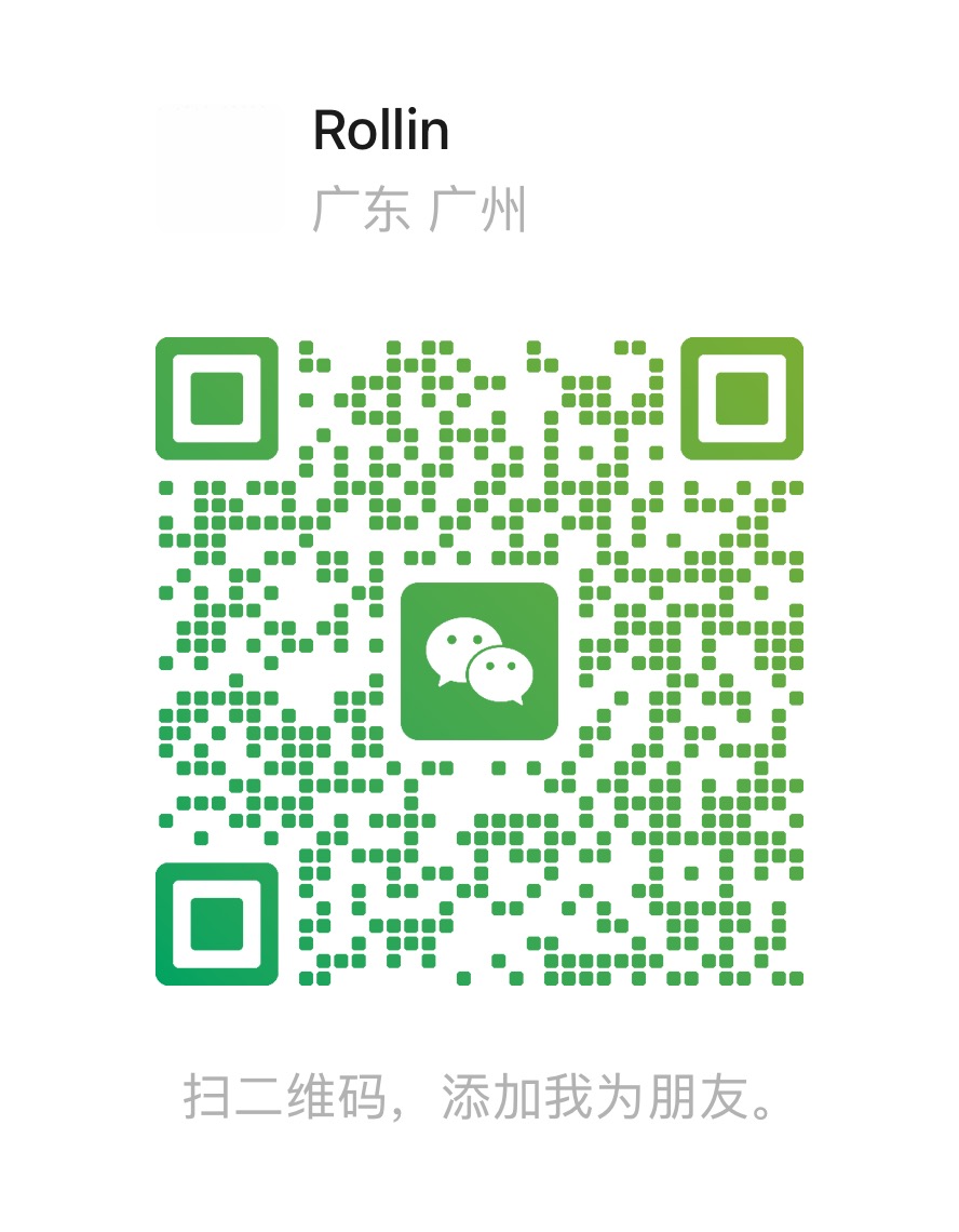Rollin 的微信二维码,扫码添加开发者为好友